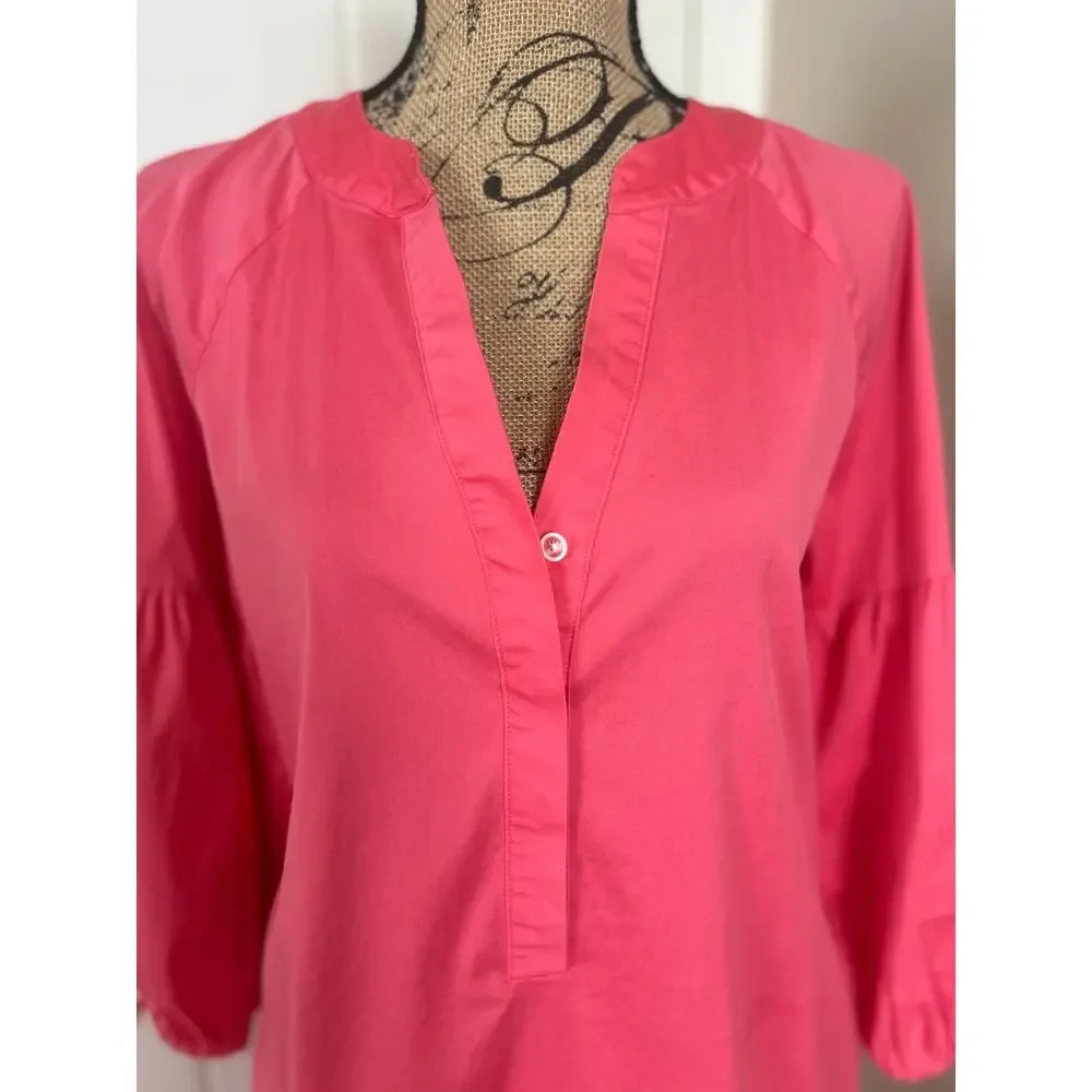 Chico’s Poplin Calypso Coral A Line Dress/Coverup Size 0 - Picture 2 of 9